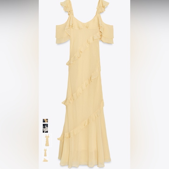 BNWT ZARA YELLOW RUFFLE DRESS - Picture 2 of 3